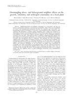 Disentangling above- and belowground neighbor effects on the growth, chemistry and arthropod community on a focal plant