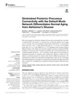 Diminished Posterior Precuneus Connectivity with the Default Mode Network Differentiates Normal Aging from Alzheimer's Disease