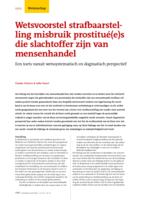 Wetsvoorstel strafbaarstelling misbruik prostitué(e)s die slachtoffer zijn van mensenhandel