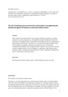 The role of teaching courses and teacher communities in strengthening the identity and agency of teachers at university medical centres