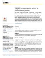 Allergenic food introduction and risk of childhood atopic diseases.
