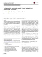 Framework for integrating animal welfare into life cycle sustainability assessment