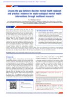 Closing the gap between disaster mental health research and practice: Evidence for socio-ecological mental health interventions through multilevel research.