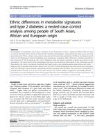 Ethnic differences in metabolite signatures and type 2 diabetes: a nested case-control analysis among people of South Asian, African and European origin