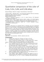 Quantitative comparisons of the color of CuAs, CuSn, CuNi, and CuSb alloys