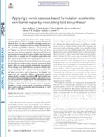 Applying a vernix caseosa based formulation accelerates skin barrier repair by modulating lipid biosynthesis