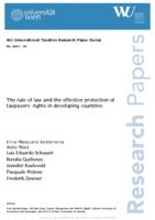 The Rule of Law and the Effective Protection of Taxpayers’ Rights in Developing Countries