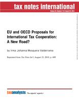EU and OECD Proposals for International Tax Cooperation: A New Road?