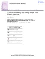 Fluency in second language testing: insights from different disciplines
