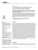 Vaccine antigens modulate the innate response of monocytes to Al(OH)3