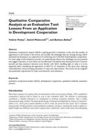 Qualitative Comparative Analysis as an Evaluation Tool. Lessons From an Application in Development Cooperation