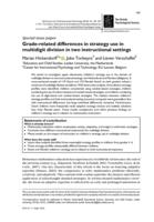 Grade-related differences in strategy use in multidigit division in two instructional settings