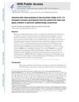 Genome-wide meta-analysis of macronutrient intake of 91,114 European ancestry participants from the cohorts for heart and aging research in genomic epidemiology consortium.