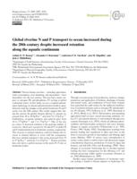 Global riverine N and P transport to ocean increased during the 20th century despite increased retention along the aquatic continuum