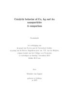 Catalytic behavior of Cu, Ag and Au nanoparticles. A comparison