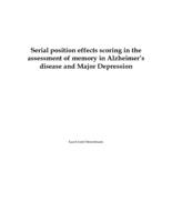 Serial position effects scoring in the assessment of memory in Alzheimer's disease and major depression