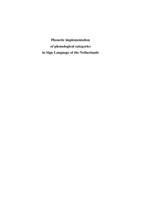 Phonetic implementation of phonological categories in Sign Language of the Netherlands