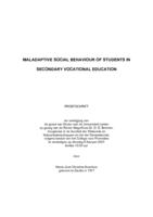 Maladaptive social behaviour of students in secondary vocational education