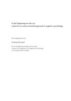 In the beginning was the act: a plea for an action-oriented approach to cognitive psychology