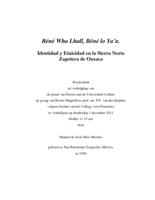 Béne wha lhall, béne lo ya'a: identidad y etnicidad en la Sierra Norte Zapoteca de Oaxaca