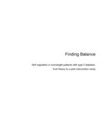 Finding Balance : self-regulation in overweight patients with type 2 diabetes: from theory to a pilot intervention study