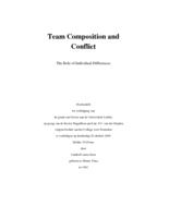 Team composition and conflict : the role of individual differences