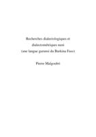 Recherches dialectologiques et dialectométriques nuni (une langue gurunsi du Burkina Faso)