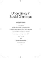 Uncertainty in social dilemmas