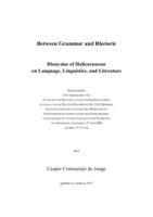 Between grammar and rhetoric : Dionysius of Halicarnassus on language, linguistics, and literature
