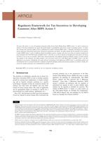 Regulatory Framework for Tax Incentives in Developing Countries After BEPS Action 5