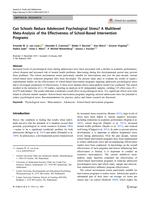 Can schools reduce adolescent psychological stress? A multilevel meta-analysis of the effectiveness of school-based intervention programs