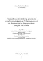 Financial decision-making, gender and social norms in Zambia: preliminary report on the quantitative data generation, analysis and results