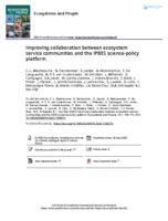 Improving collaboration between ecosystem service communities and the IPBES science-policy platform