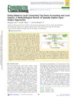 Going global to local: Connecting top-down accounting and local impacts, a methodological review of spatially explicit input-output approaches