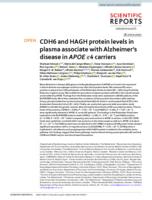 CDH6 and HAGH protein levels in plasma associate with Alzheimer's disease in APOE epsilon 4 carriers