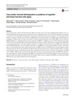 Grey-matter network disintegration as predictor of cognitive and motor function with aging