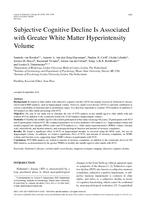 Subjective Cognitive Decline Is Associated with Greater White Matter Hyperintensity Volume