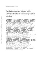 Exploring cosmic origins with CORE: Effects of observer peculiar motion
