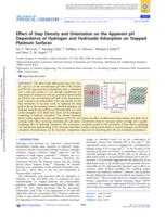 Effect of Step Density and Orientation on the Apparent pH Dependence of Hydrogen and Hydroxide Adsorption on Stepped Platinum Surfaces