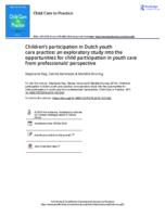 Children’s participation in Dutch youth care practice: an exploratory study into the opportunities for child participation in youth care from professionals’ perspective