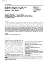 An Insight Into the Diet and Prey Preference of Tigers in Bardia National Park, Nepal