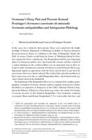 Germany’s Glory, Past and Present. Konrad Peutinger’s Sermones convivales de mirandis Germanie antiquitatibus and Antiquarian Philology