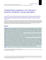 Tracking disease progression non-invasively in Duchenne and Becker muscular dystrophies