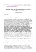 Between public perception and government intent in national language policy