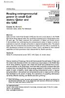 Reading entrepreneurial power in small Gulf states: Qatar and the UAE