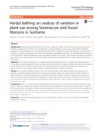 Herbal bathing: an analysis of variation in plant use among Saramaccan and Aucan Maroons in Suriname