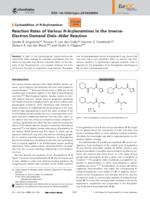 Reaction Rates of Various N-Acylenamines in the Inverse-Electron-Demand Diels-Alder Reaction