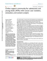 Online support community for adolescents and young adults (AYAs) with cancer: user statistics, evaluation and content analysis