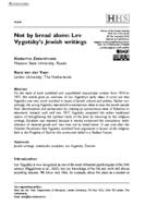 Not by bread alone: Lev Vygotsky's Jewish writings.