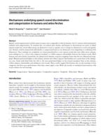 Mechanisms underlying speech sound discrimination and categorization in humans and zebra finches